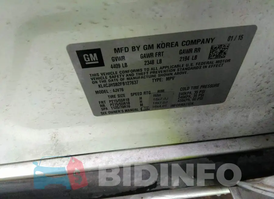 KL4CJHSB2FB127637 Photo# 9