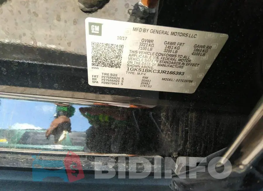 1GKS1BKC3JR166393 Photo# 9