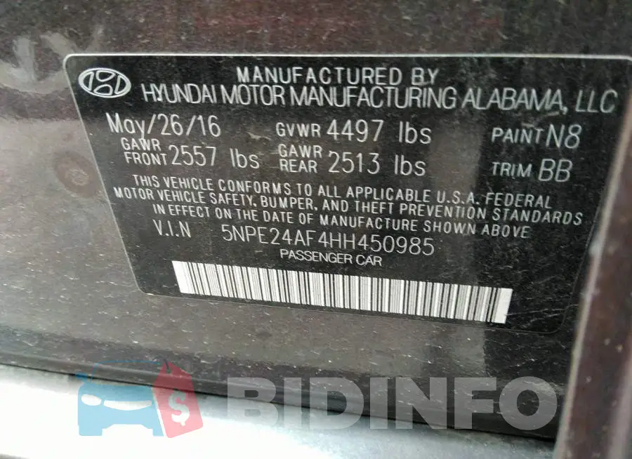 5NPE24AF4HH450985 Photo# 9