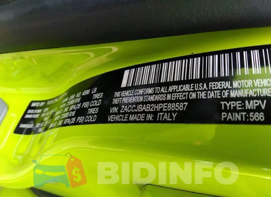 ZACCJBAB2HPE88587 Photo# 9