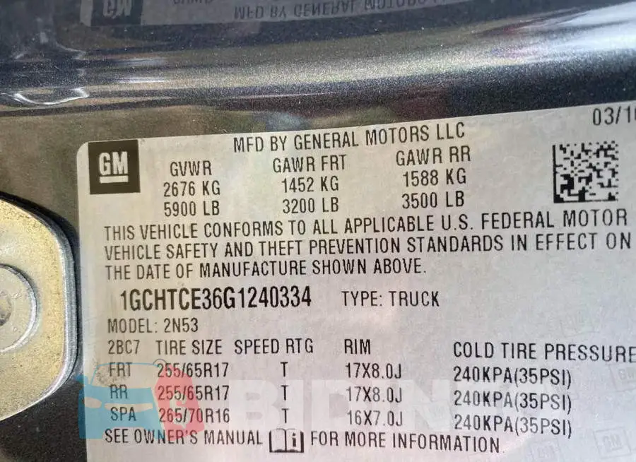 1GCHTCE36G1240334 Photo# 9