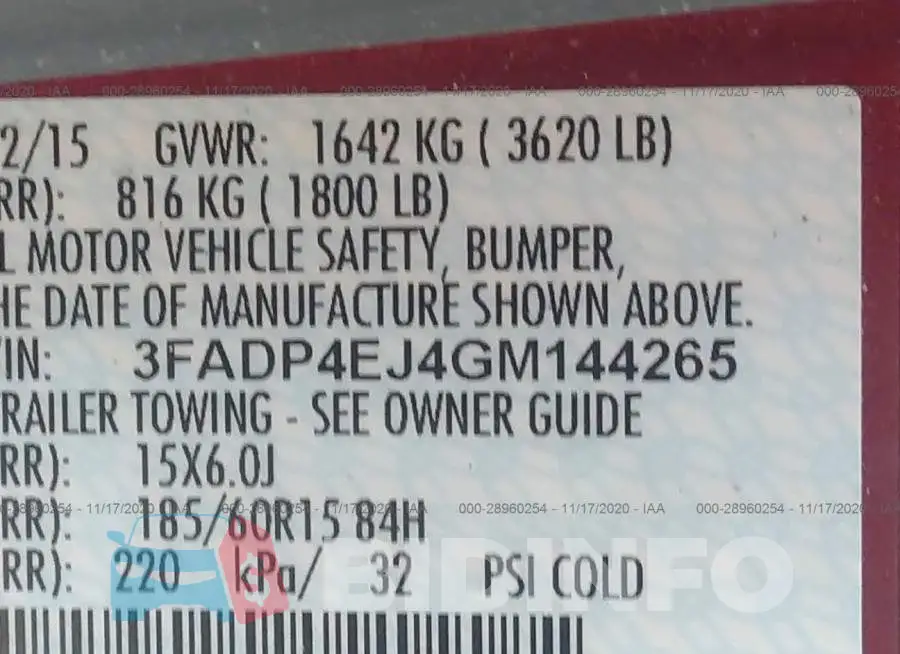 3FADP4EJ4GM144265 Photo# 9