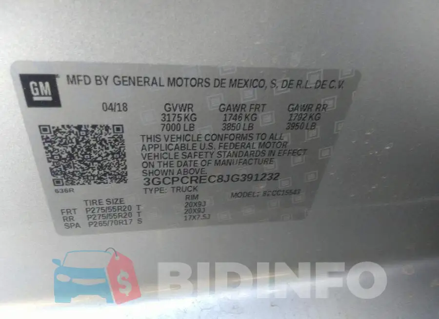 3GCPCREC8JG391232 Photo# 9