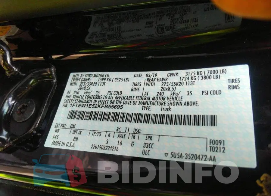 1FTEW1E52KFB55695 Photo# 9