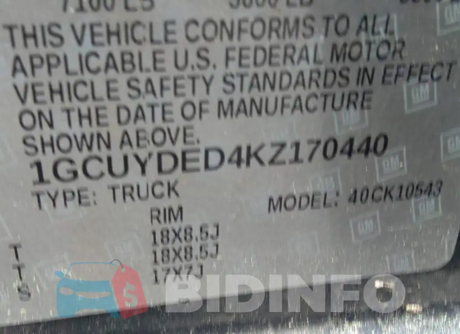 1GCUYDED4KZ170440 Photo# 9