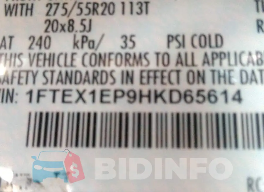 1FTEX1EP9HKD65614 Photo# 9