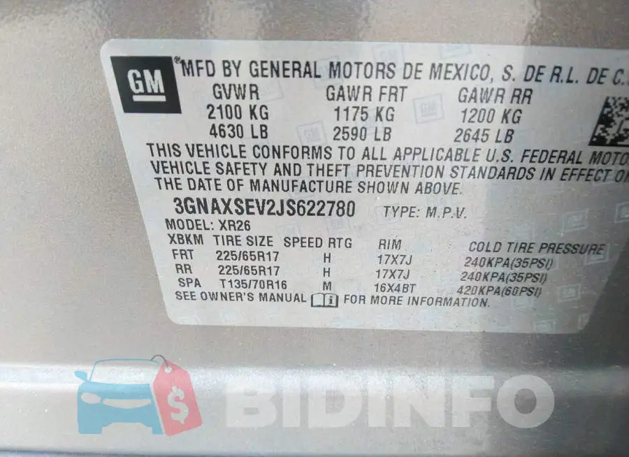 3GNAXSEV2JS622780 Photo# 9