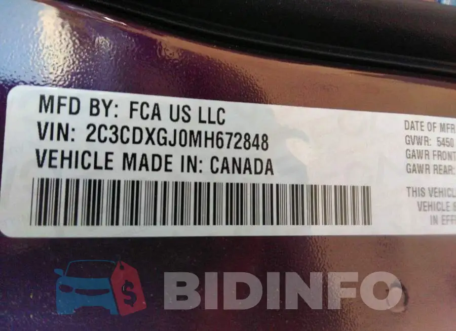 2C3CDXGJ0MH672848 Photo# 9
