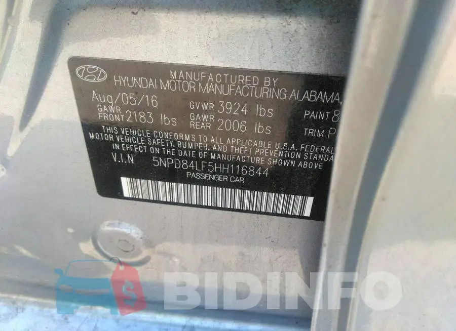 5NPD84LF5HH116844 Photo# 9