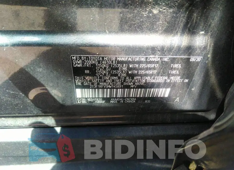 2T3F1RFV5MW145891 Photo# 9
