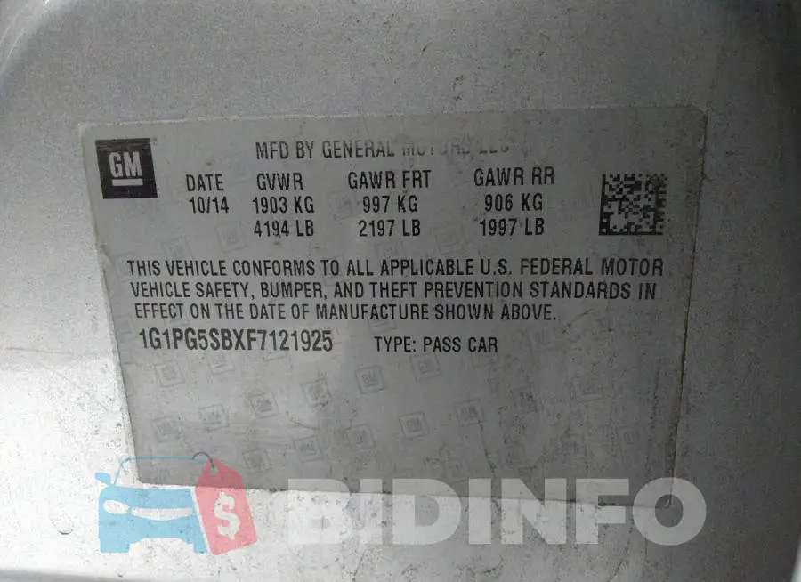 1G1PG5SBXF7121925 Photo# 9