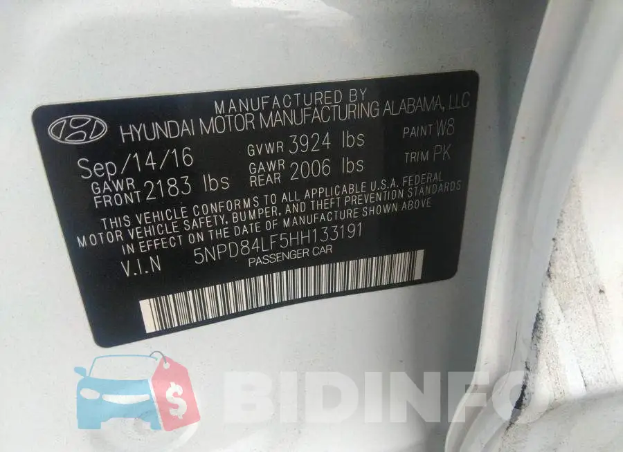 5NPD84LF5HH133191 Photo# 9
