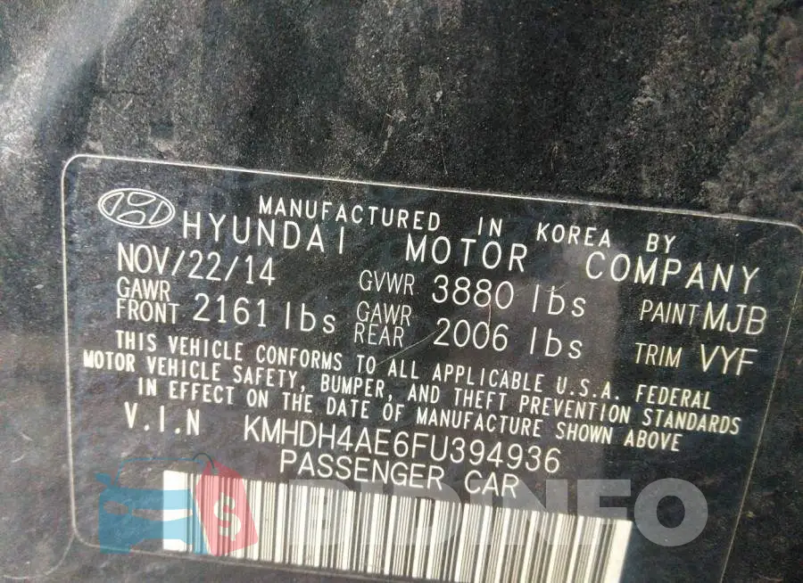 KMHDH4AE6FU394936 Photo# 9