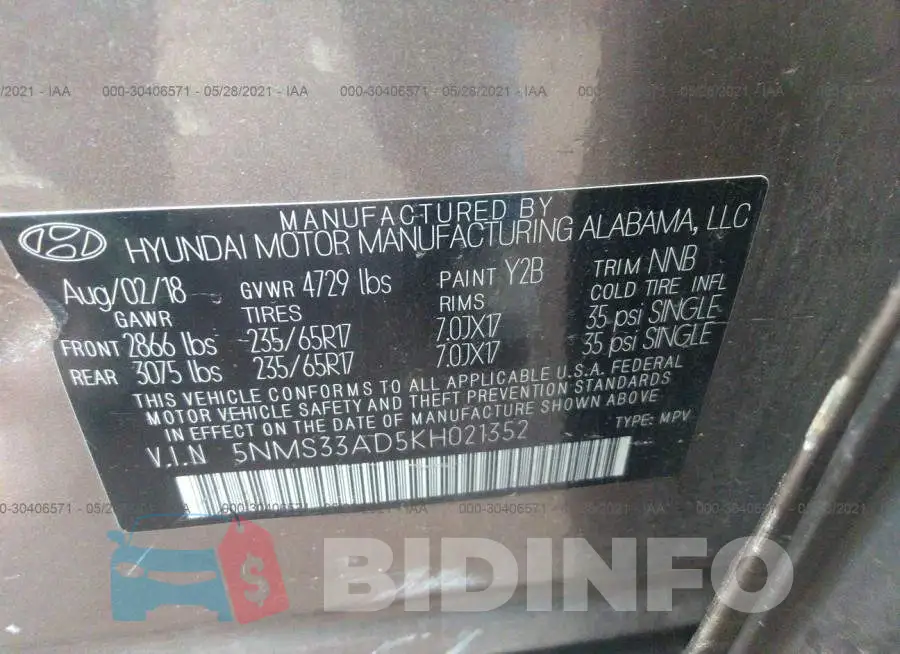5NMS33AD5KH021352 Photo# 9