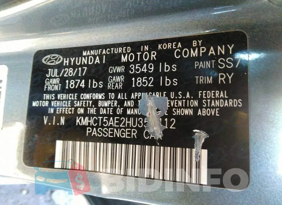 KMHCT5AE2HU359412 Photo# 9