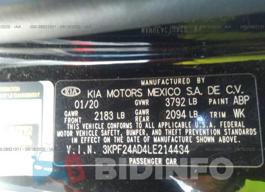 3KPF24AD4LE214434 Photo# 9