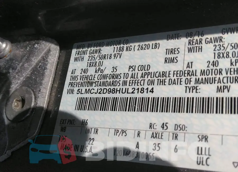5LMCJ2D98HUL21814 Photo# 9