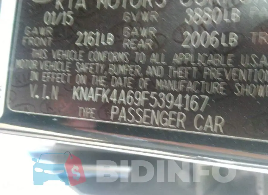 KNAFK4A69F5394167 Photo# 9
