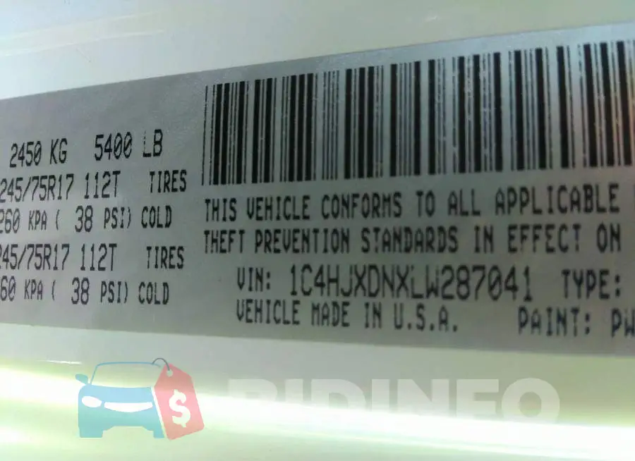 1C4HJXDNXLW287041 Photo# 9