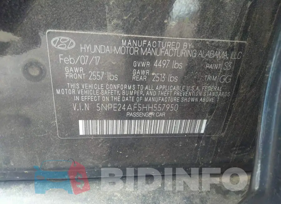 5NPE24AF5HH557950 Photo# 9