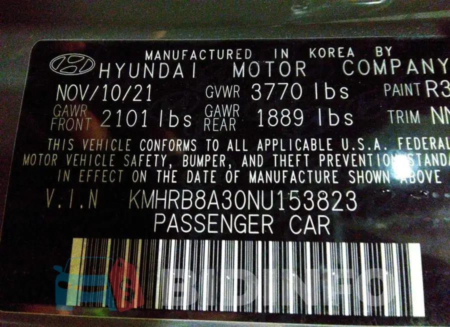 KMHRB8A30NU153823 Photo# 9