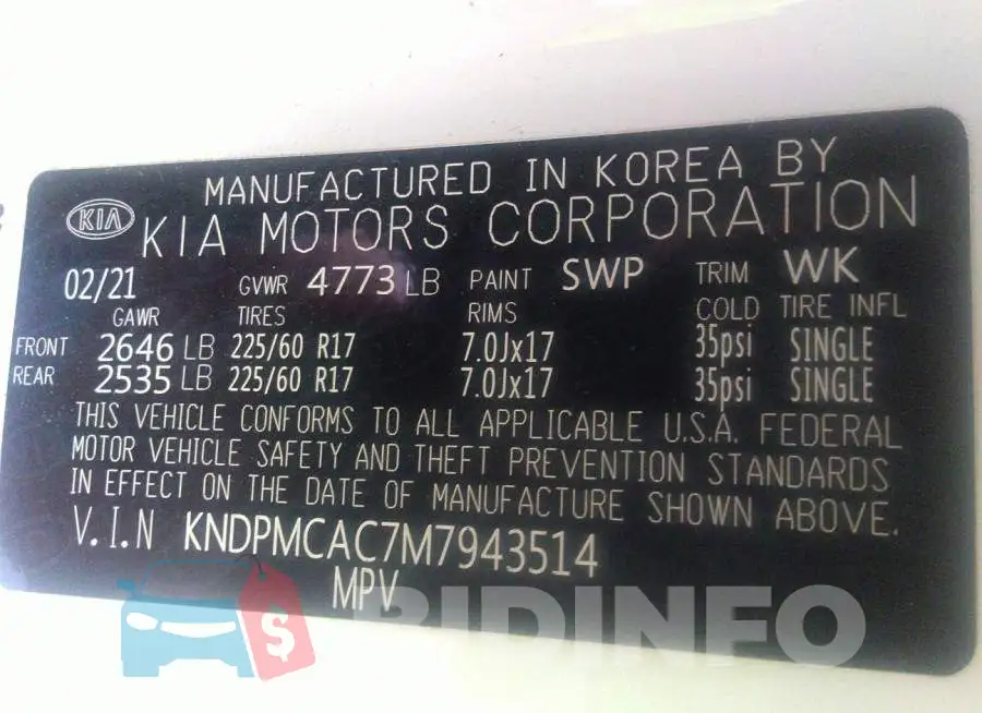 KNDPMCAC7M7943514 Photo# 9