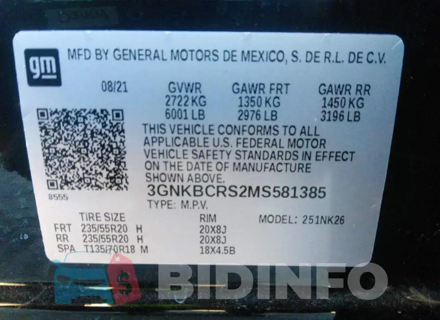 3GNKBCRS2MS581385 Photo# 9