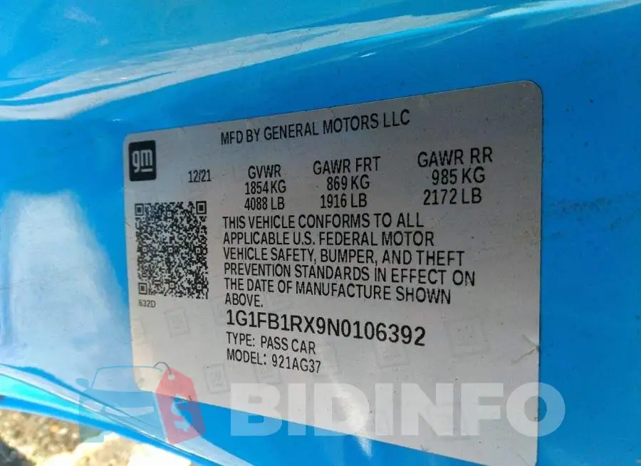 1G1FB1RX9N0106392 Photo# 9
