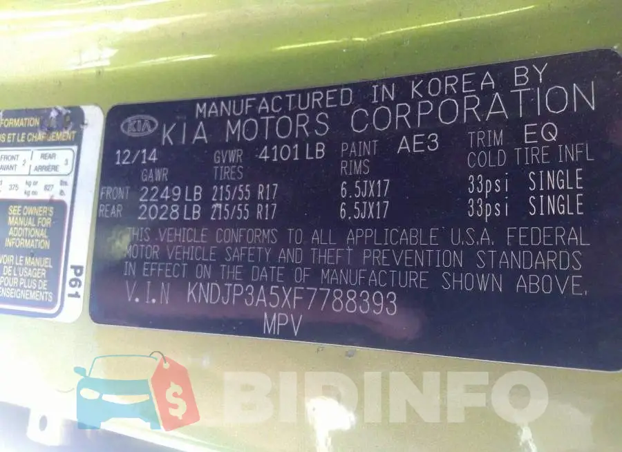 KNDJP3A5XF7788393 Photo# 9
