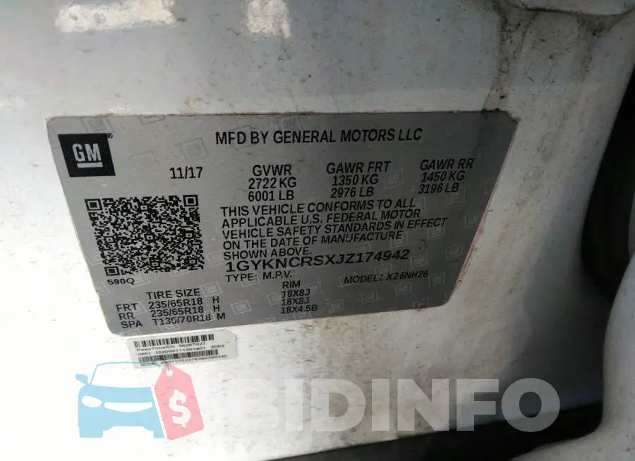 1GYKNCRSXJZ174942 Photo# 9