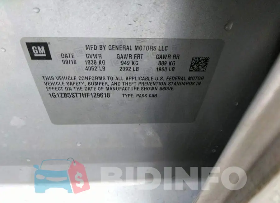 1G1ZB5ST7HF129618 Photo# 9