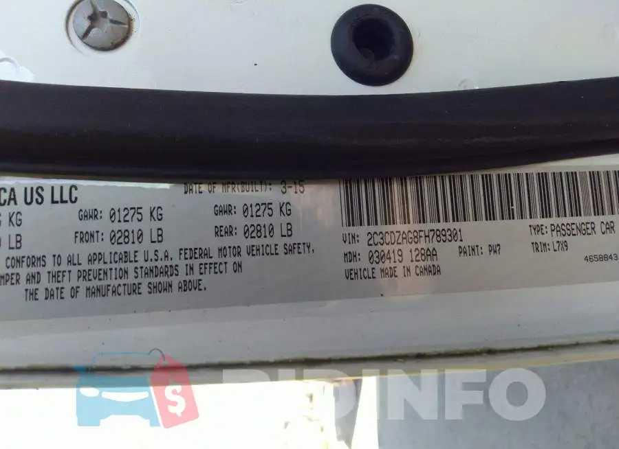 2C3CDZAG8FH789301 Photo# 9