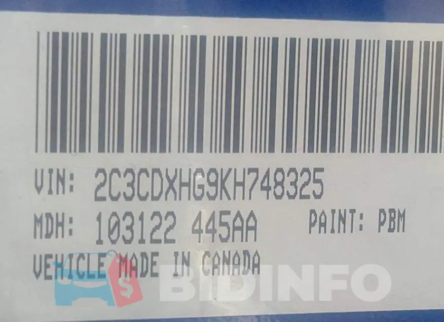 2C3CDXHG9KH748325 Photo# 9