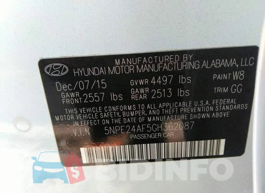 5NPE24AF5GH362087 Photo# 9