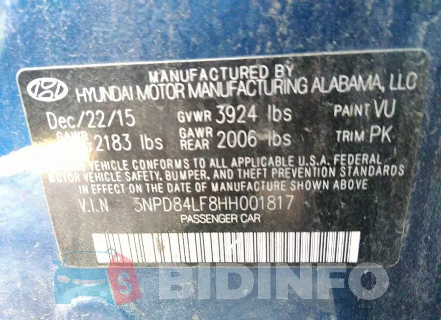 5NPD84LF8HH001817 Photo# 9