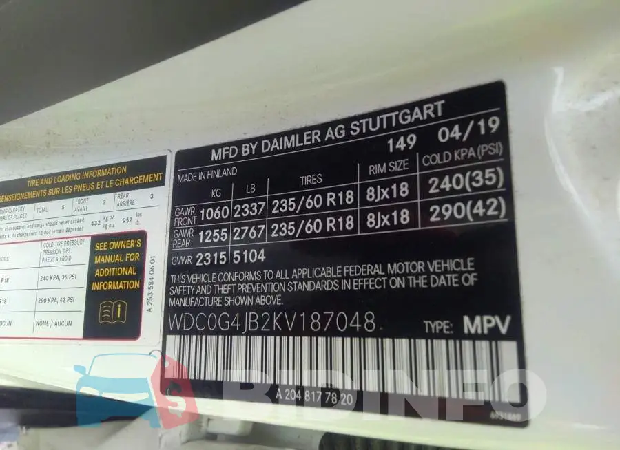 WDC0G4JB2KV187048 Photo# 9