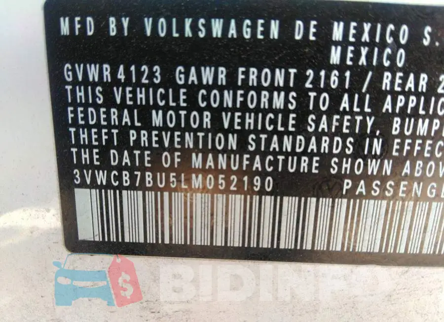 3VWCB7BU5LM052190 Photo# 9