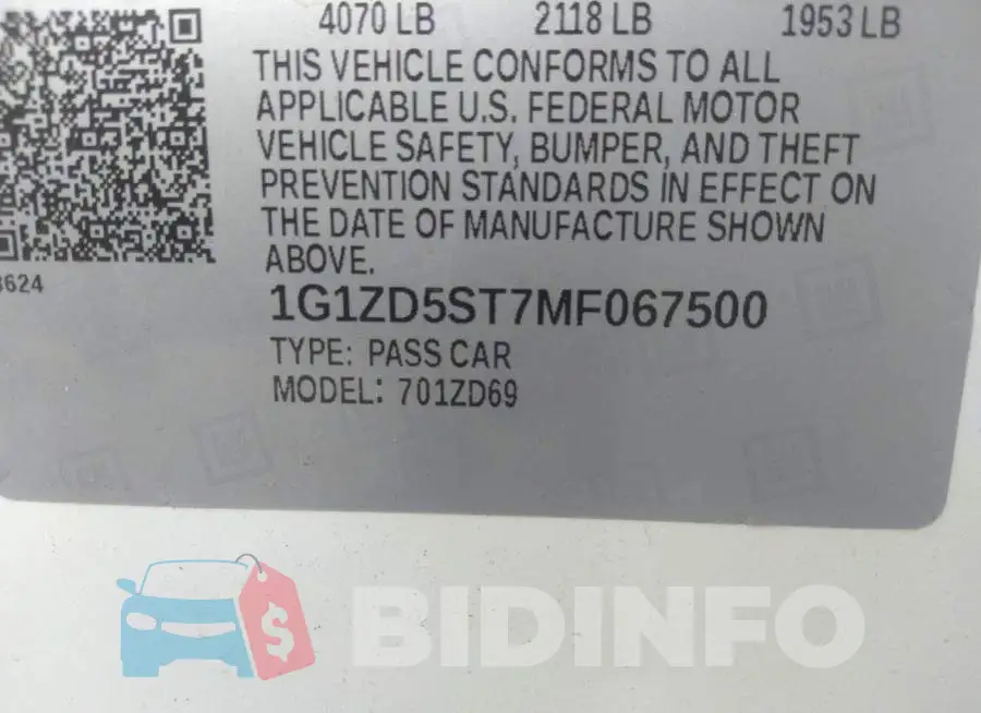 1G1ZD5ST7MF067500 Photo# 9