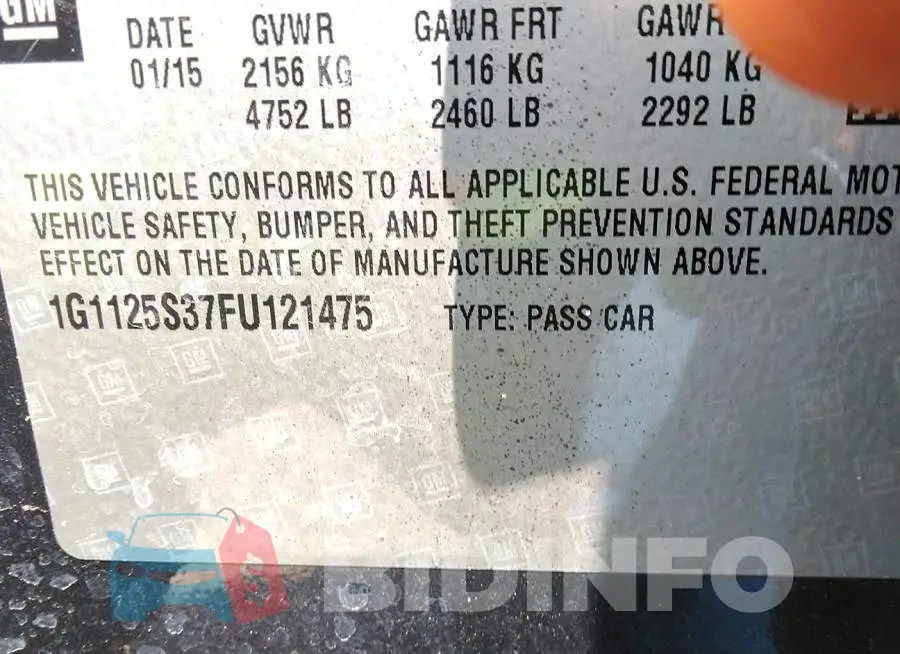 1G1125S37FU121475 Photo# 9