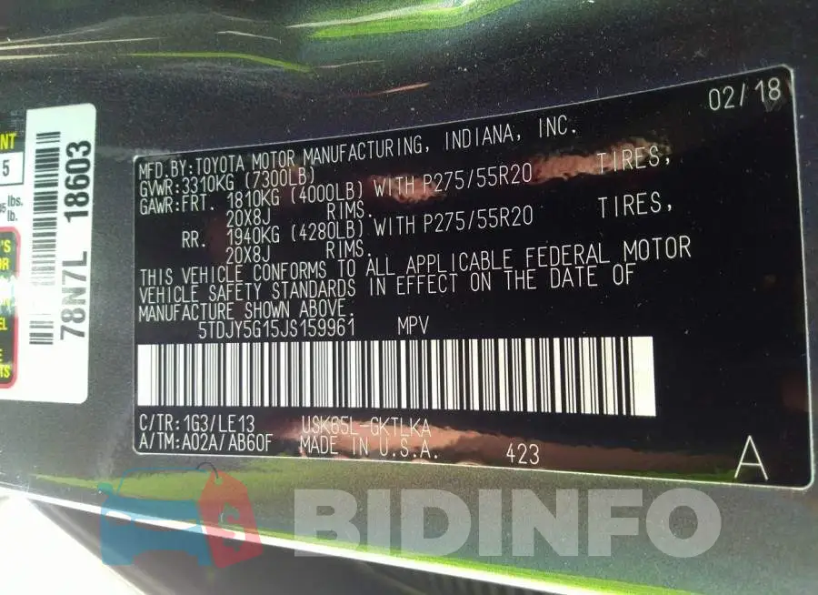 5TDJY5G15JS159961 Photo# 9