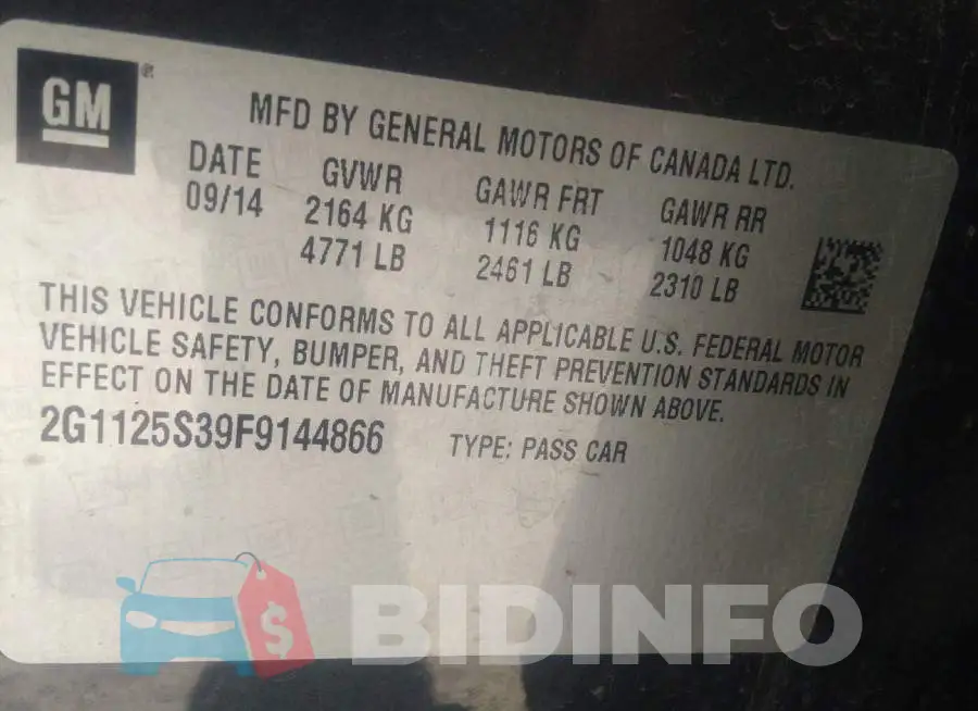 2G1125S39F9144866 Photo# 9