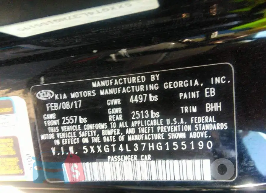 5XXGT4L37HG155190 Photo# 9