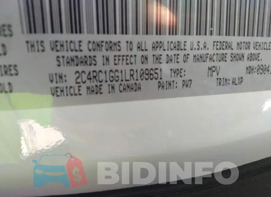 2C4RC1GG1LR109651 Photo# 9