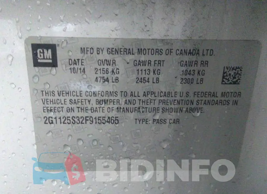 2G1125S32F9155465 Photo# 9