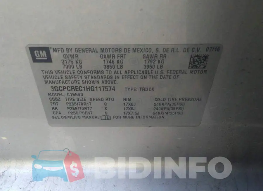 3GCPCREC1HG117574 Photo# 9