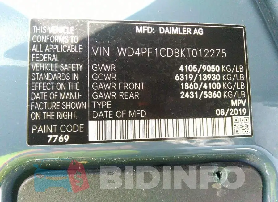WD4PF1CD8KT012275 Photo# 9