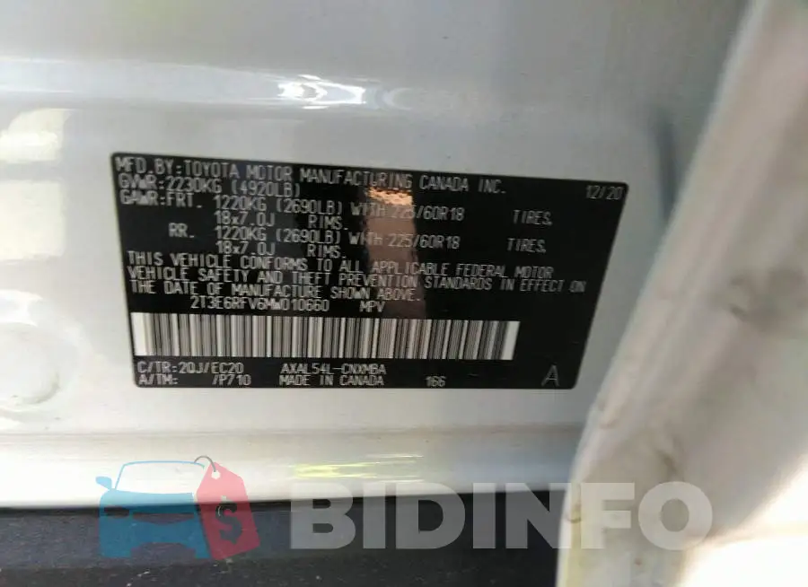 2T3E6RFV6MW010660 Photo# 9