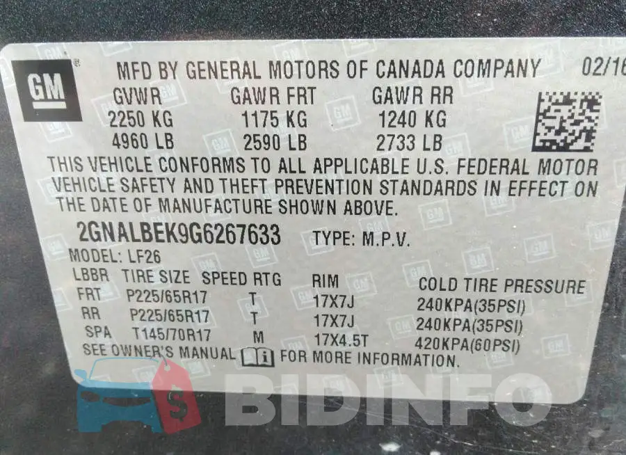 2GNALBEK9G6267633 Photo# 9