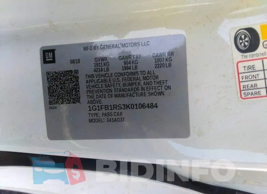 1G1FB1RS3K0106484 Photo# 9