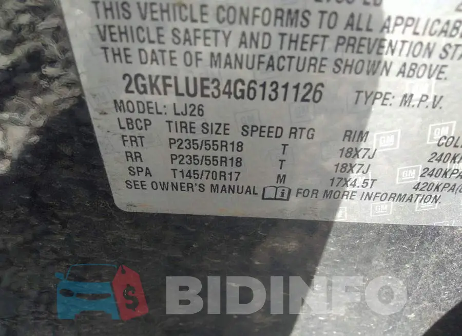 2GKFLUE34G6131126 Photo# 9